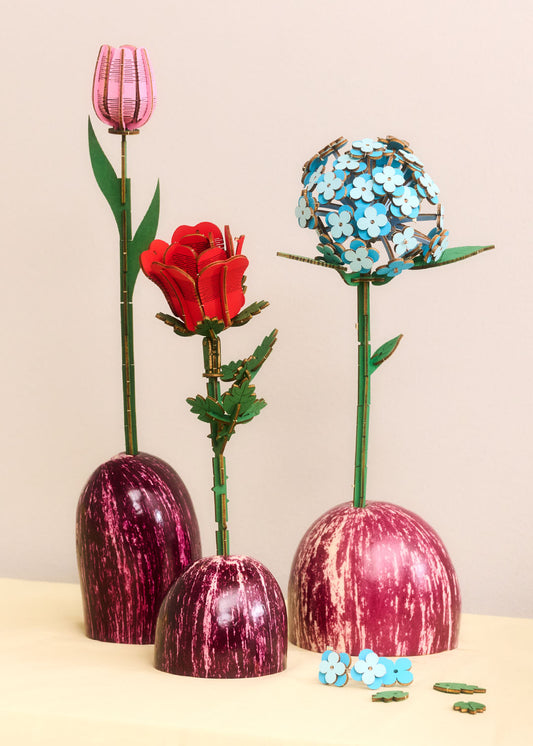 Bouquet in legno DIY - 3 pz