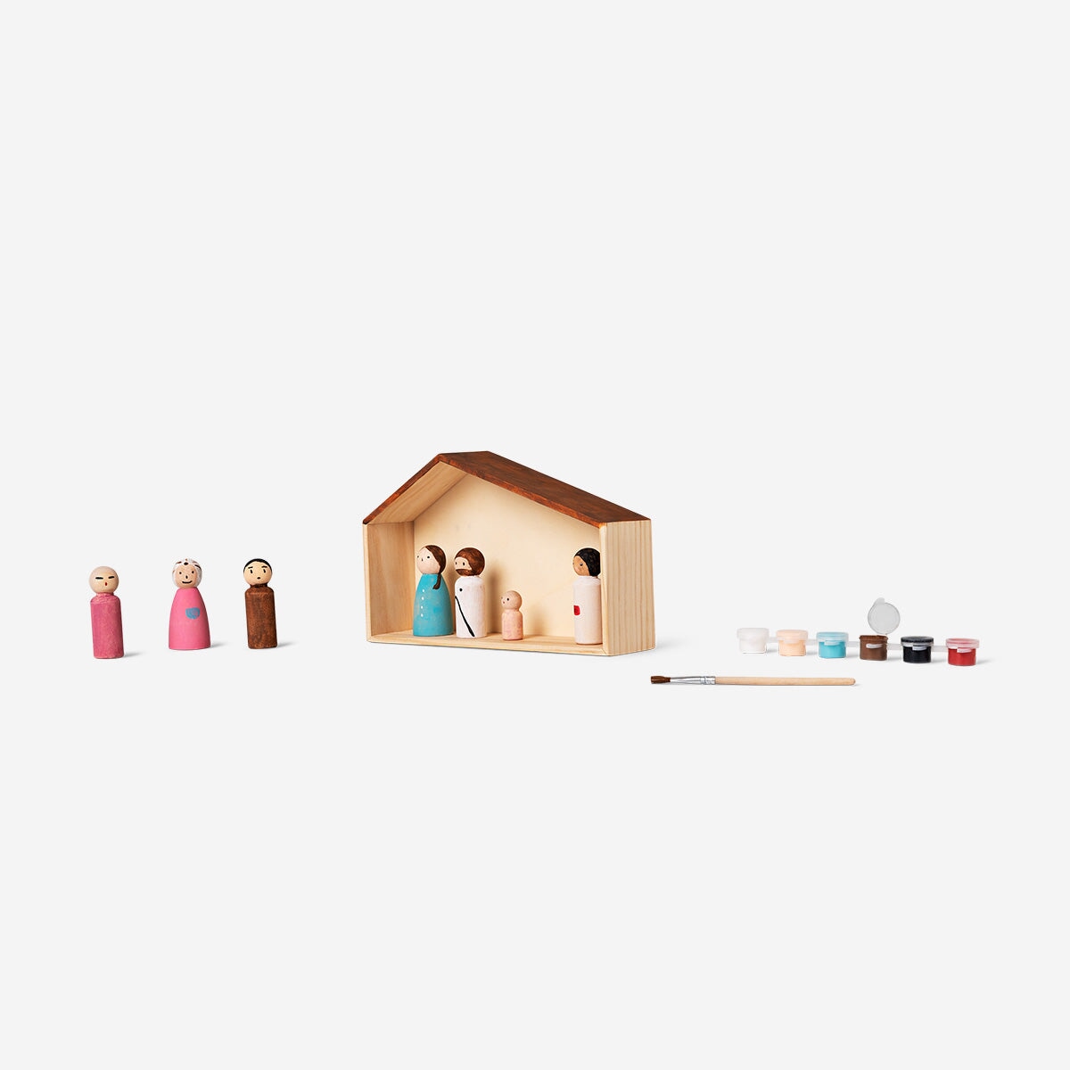 DIY wooden nativity play with paint Hobby Flying Tiger Copenhagen 