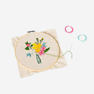 Embroidery kit by Flying Tiger Copenhagen, hobby craft set with colorful threads and embroidery accessories for creative projects.