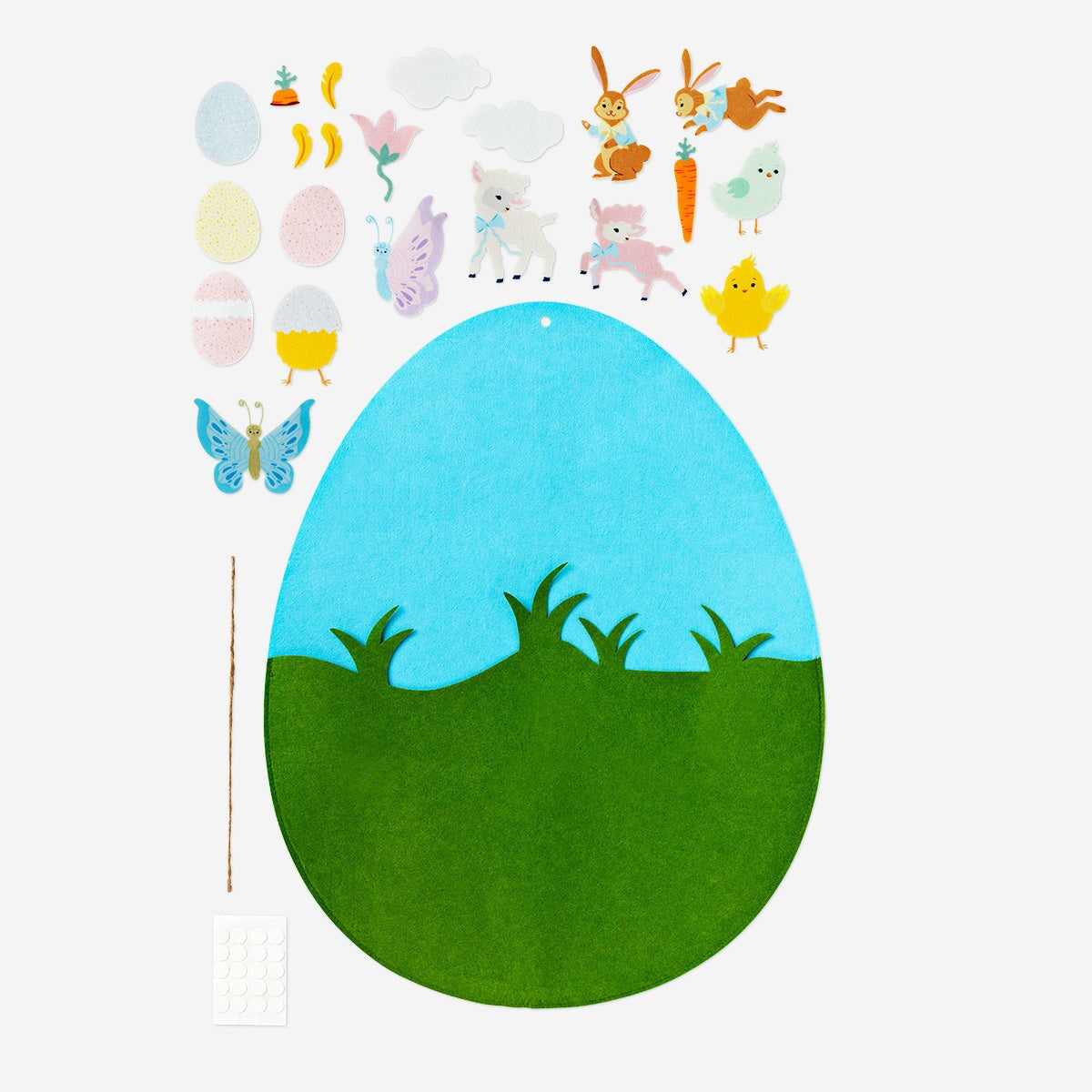 Felt Easter decoration from Flying Tiger Copenhagen, featuring colorful handcrafted bunny and egg designs for festive home decor.