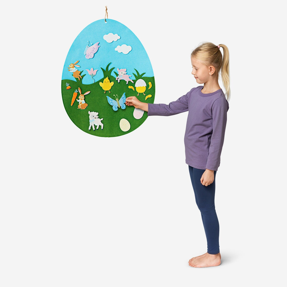 Felt Easter decoration from Flying Tiger Copenhagen, featuring colorful handcrafted Easter-themed craft for holiday decor.