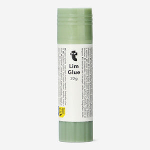 Flying Tiger Copenhagen hobby glue stick for arts and crafts, with a white plastic container and orange cap.