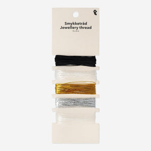 Set of five colourful jewelry-making threads from Flying Tiger Copenhagen, ideal for crafting and jewelry projects.