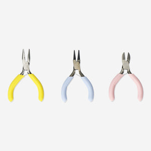 Set of three mini jewellery pliers from Flying Tiger Copenhagen, ideal for hobby craft and jewelry making projects.