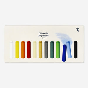 Set of 12 Flying Tiger Copenhagen oil pastels for hobbies, vibrant colors ideal for drawing and artistic projects.