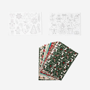 Festive Christmas craft paper sheets from Flying Tiger Copenhagen, ideal for holiday DIY projects and holiday card making.
