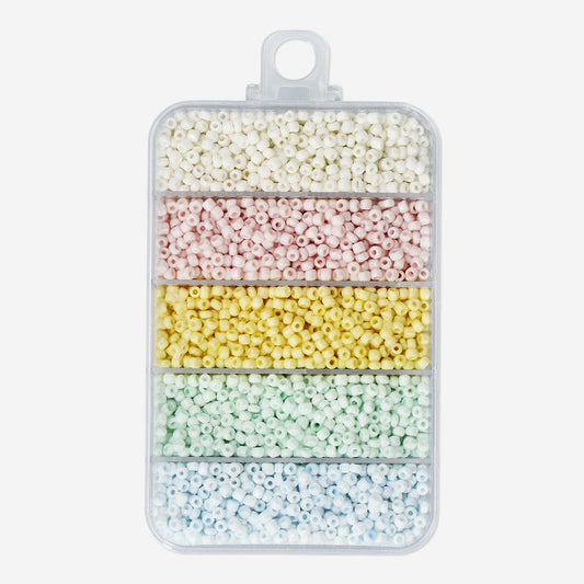 Mix af pastelfarvede glasperler
