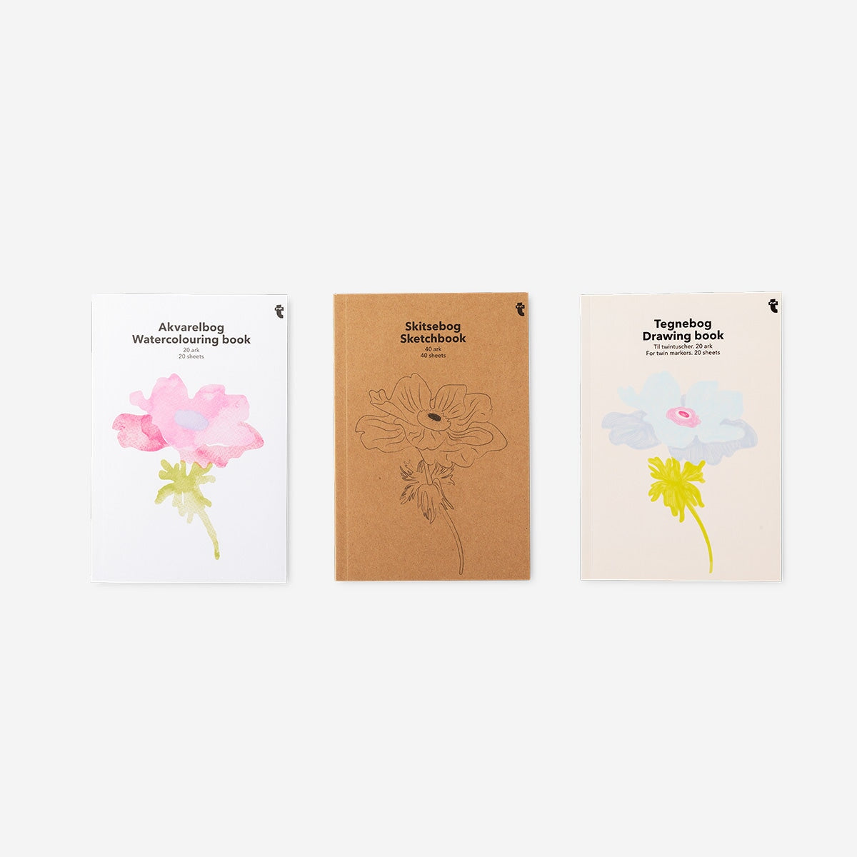 Set of creativity pads for watercolouring, sketching, and drawing - 3 pcs Hobby Flying Tiger Copenhagen 