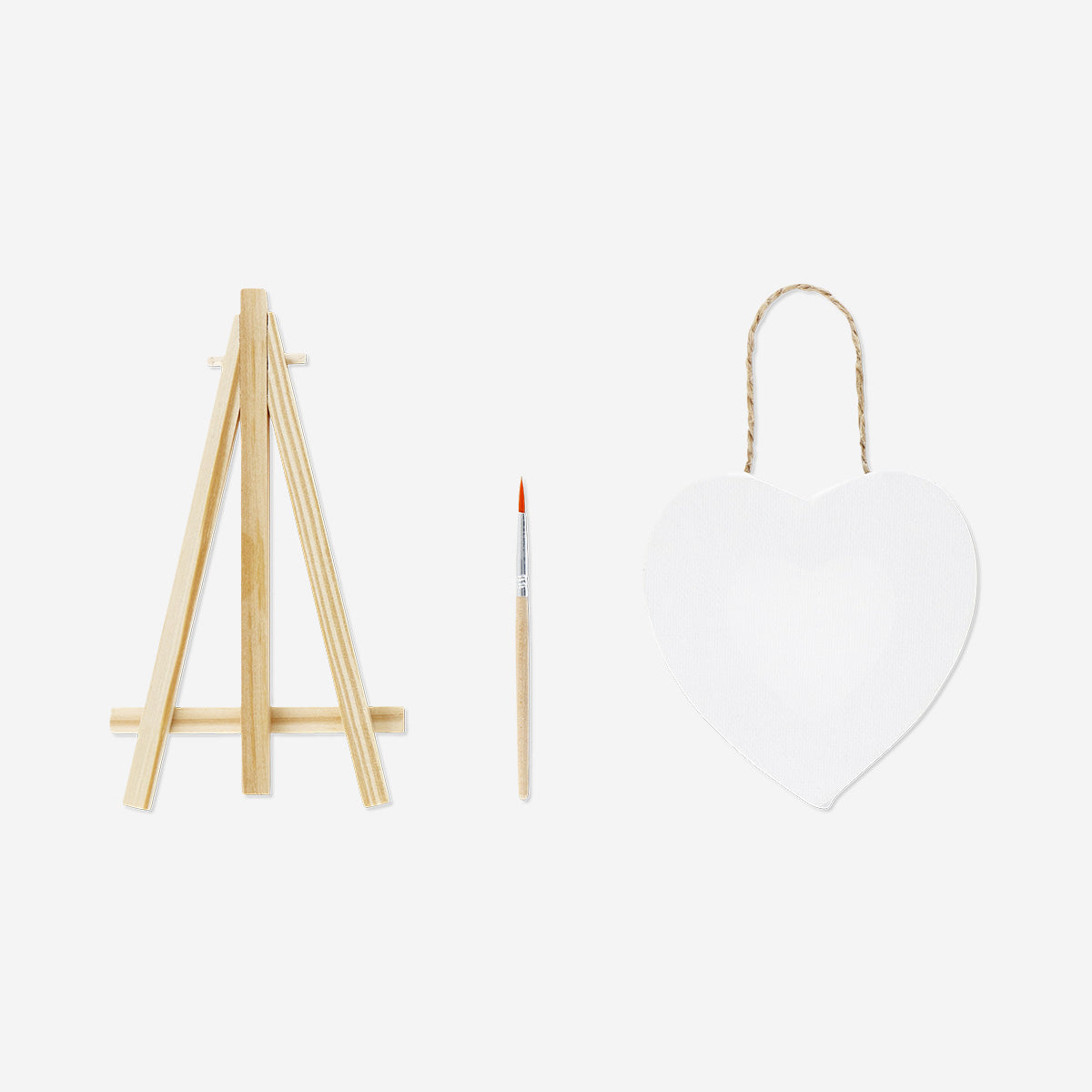 Klein hart canvas met schildersezel