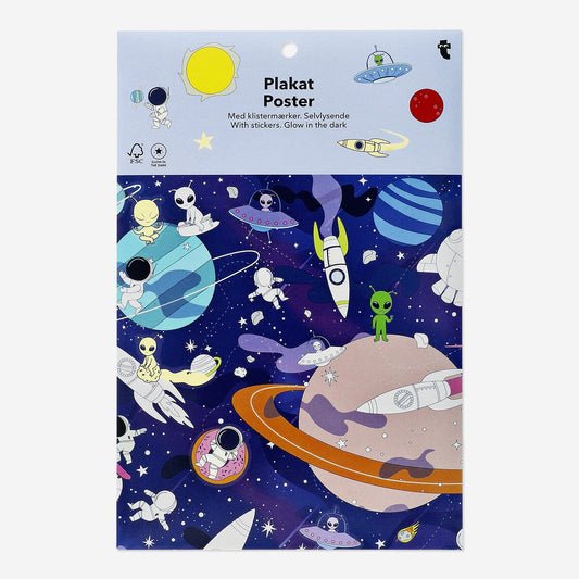 Space poster with stickers. 47 x 65 cm
