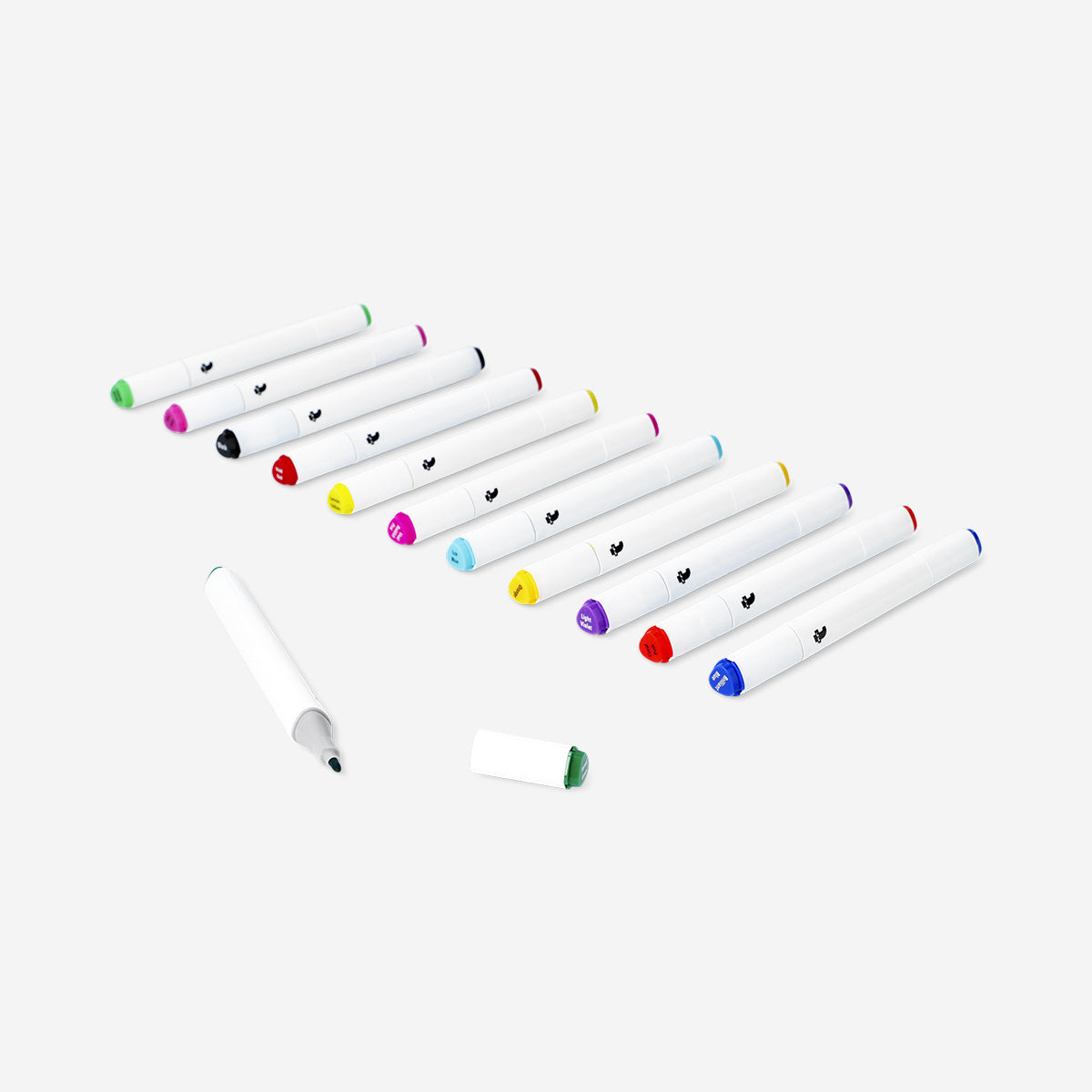 Set of 12 bright shades Twin markers from Flying Tiger Copenhagen, ideal for arts and crafts projects.