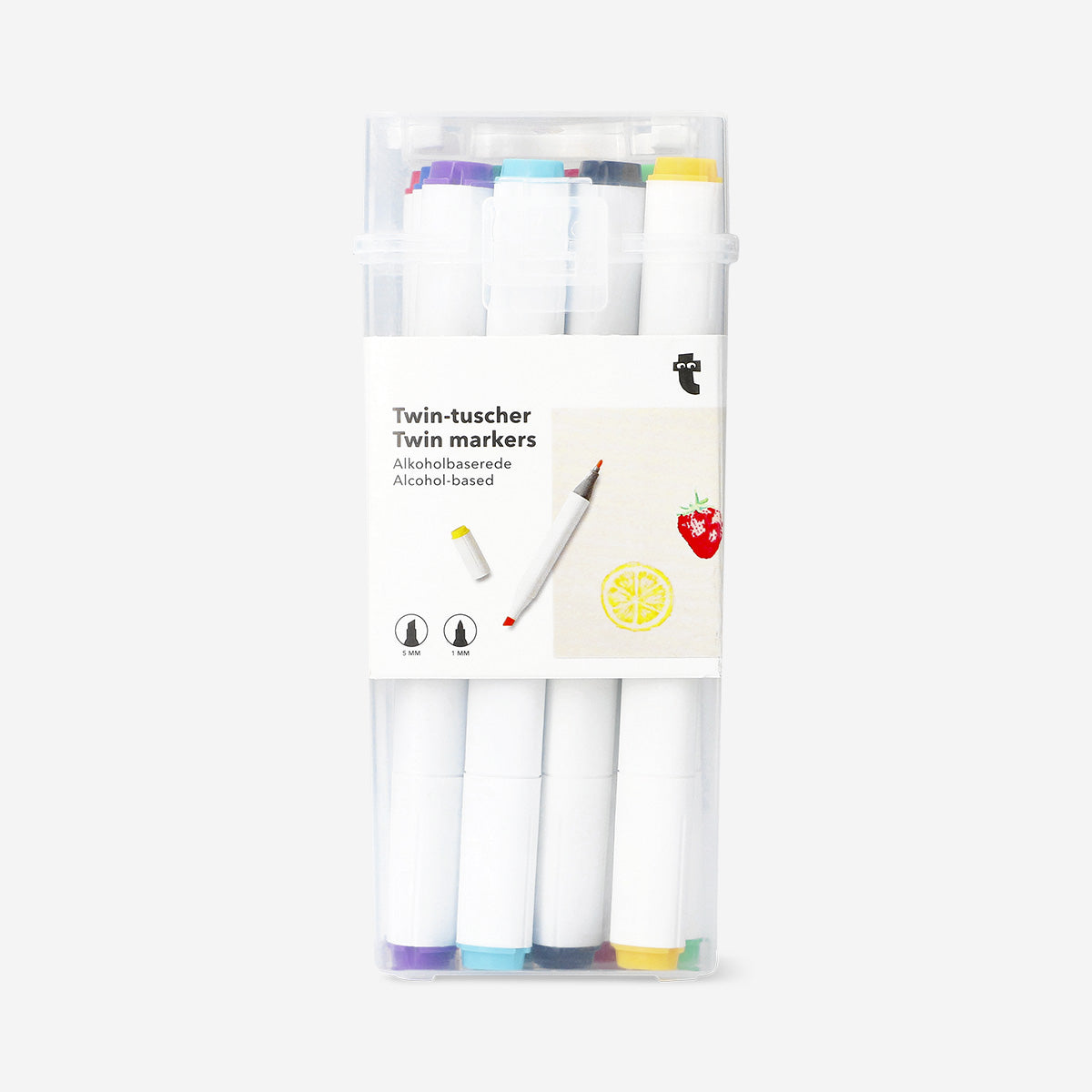 Set of 12 bright shades twin markers for hobbies by Flying Tiger Copenhagen, with colorful dual-tip markers for creative projects.
