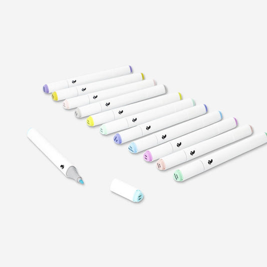 Twin markers pastel shades - 12 pcs