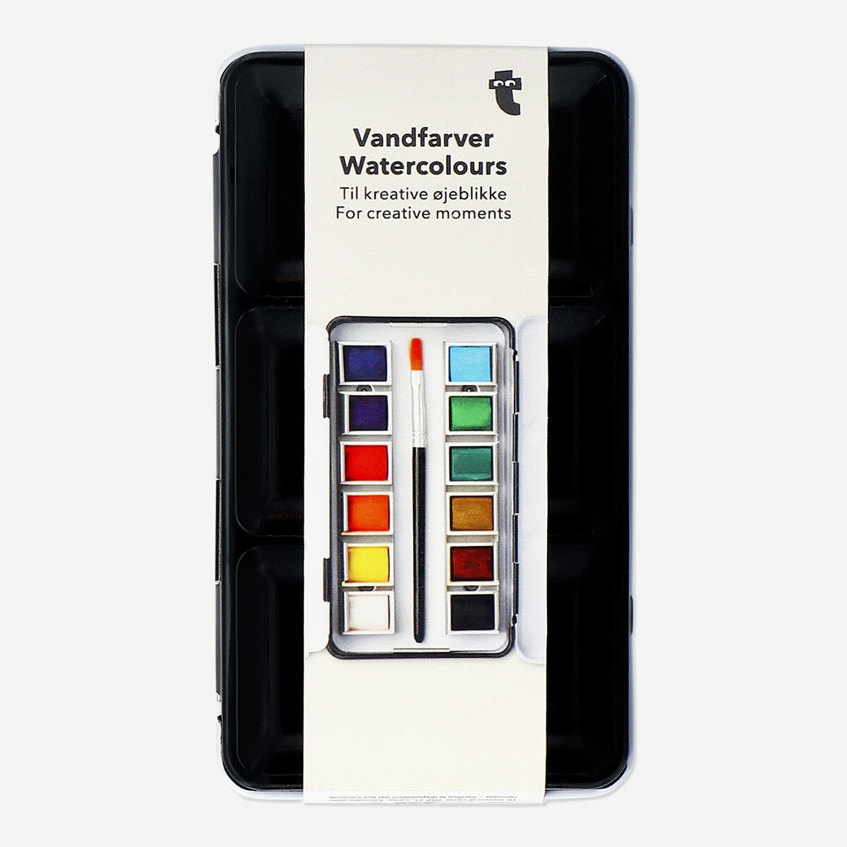 Watercolours in metal box - 12 pcs Hobby Flying Tiger Copenhagen 