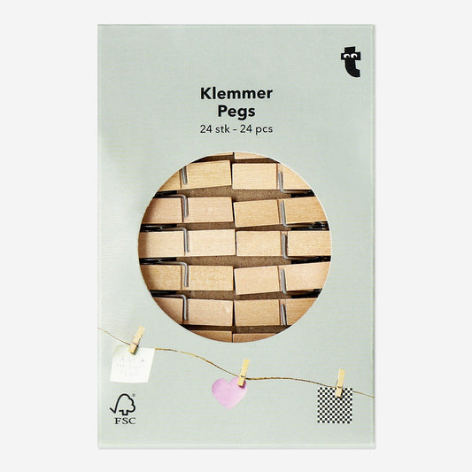 Wooden pegs - 24 pcs