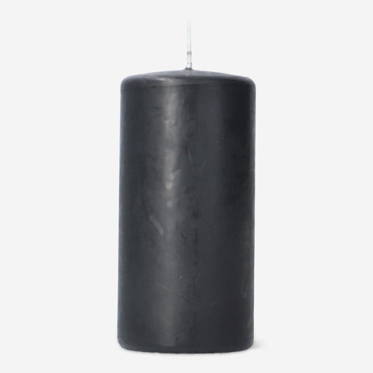Black Pillar Candle - 14 cm