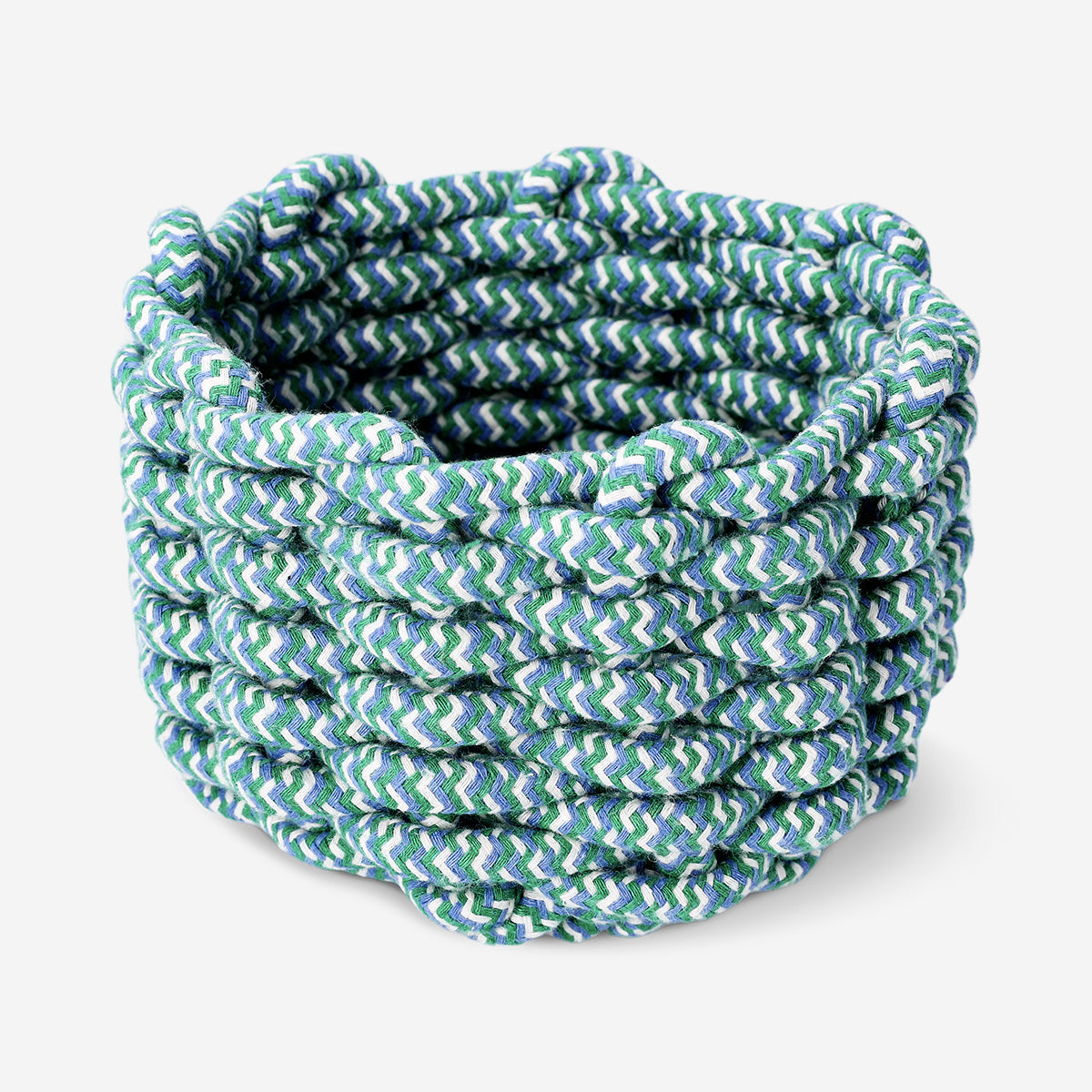 Panier rond tressé bleu - 16 cm