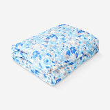 Blue floral quilted blanket - 170x130 cm