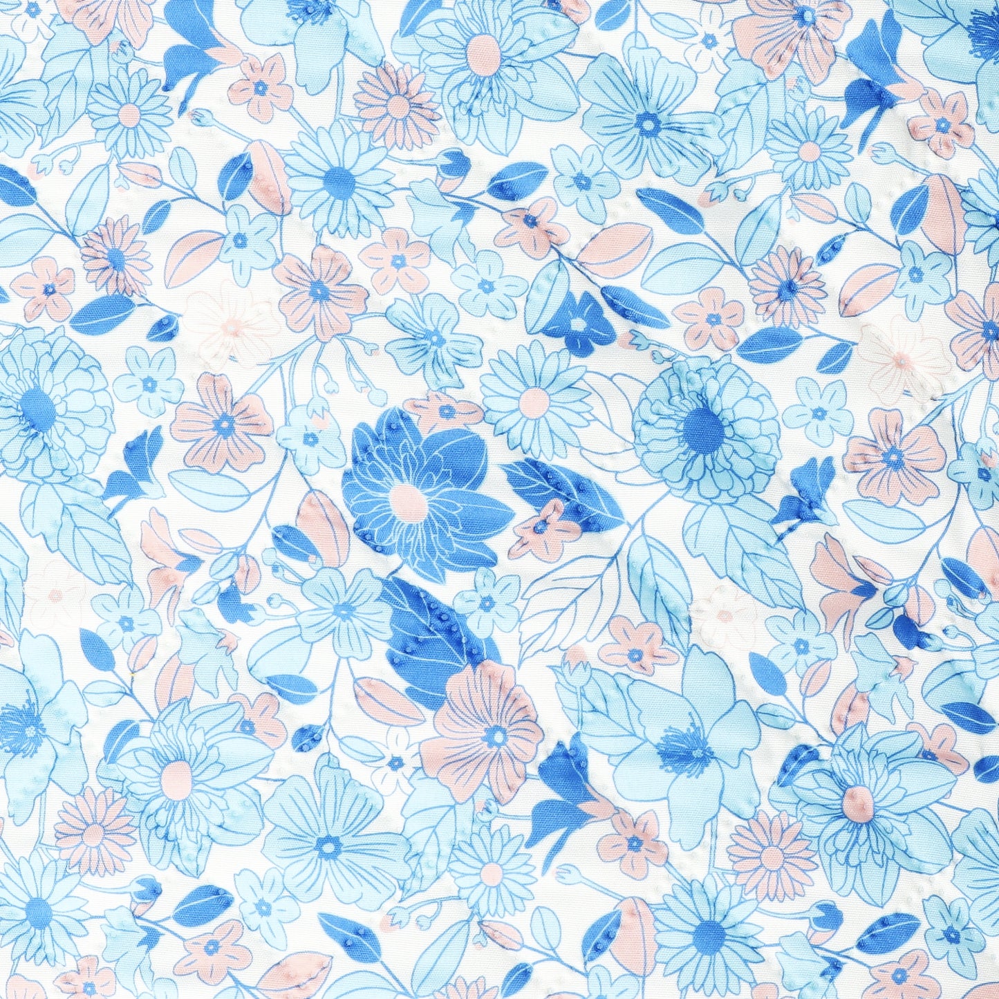 Blue floral quilted blanket - 170x130 cm