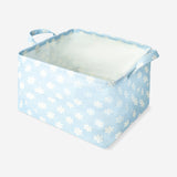 Panier de rangement en textile floral bleu - 28 cm