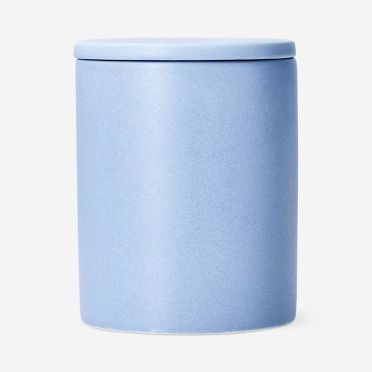 Blue organiser jar for cotton pads