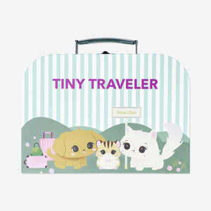 Blue paper storage suitcase from Flying Tiger Copenhagen, 26 cm, lightweight home storage solution with a sturdy handle.