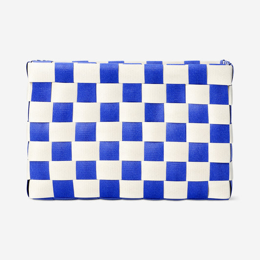 Blue woven storage basket - 18 cm