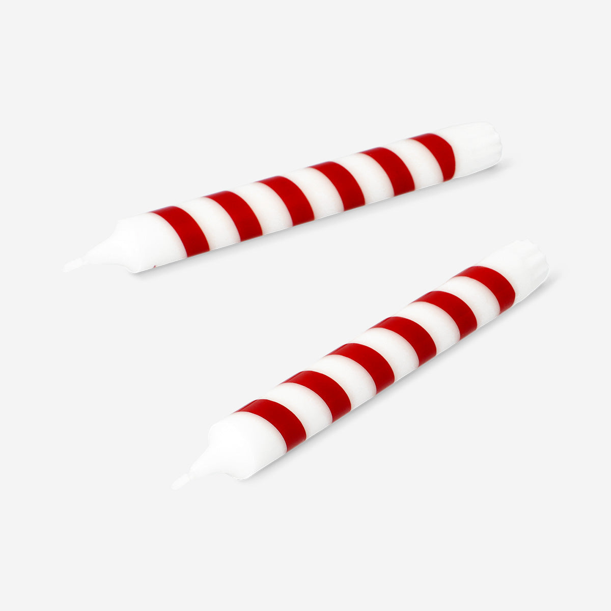 Pair of Candy Cane Dinner Candles from Flying Tiger Copenhagen, featuring festive red and white striped design for holiday table decor.