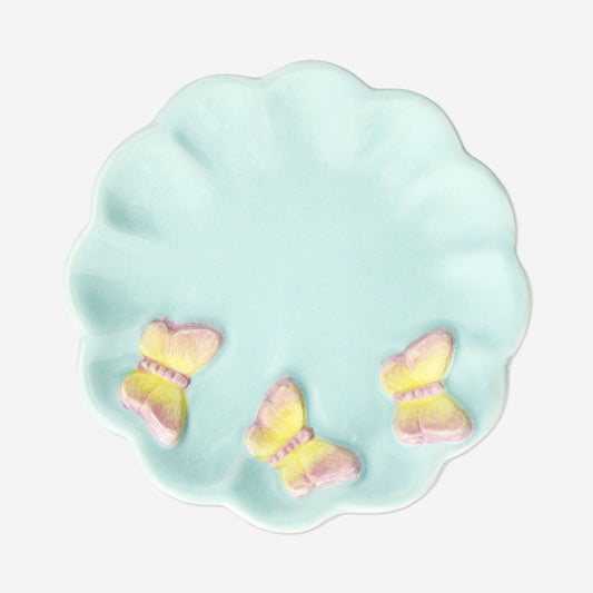 Ceramic dish with butterflies - 10 cm
