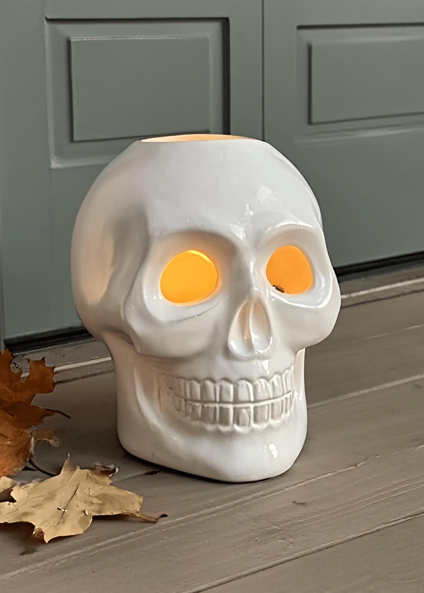 Ceramic skull LED candle holder - 17 cm Home Flying Tiger Copenhagen 