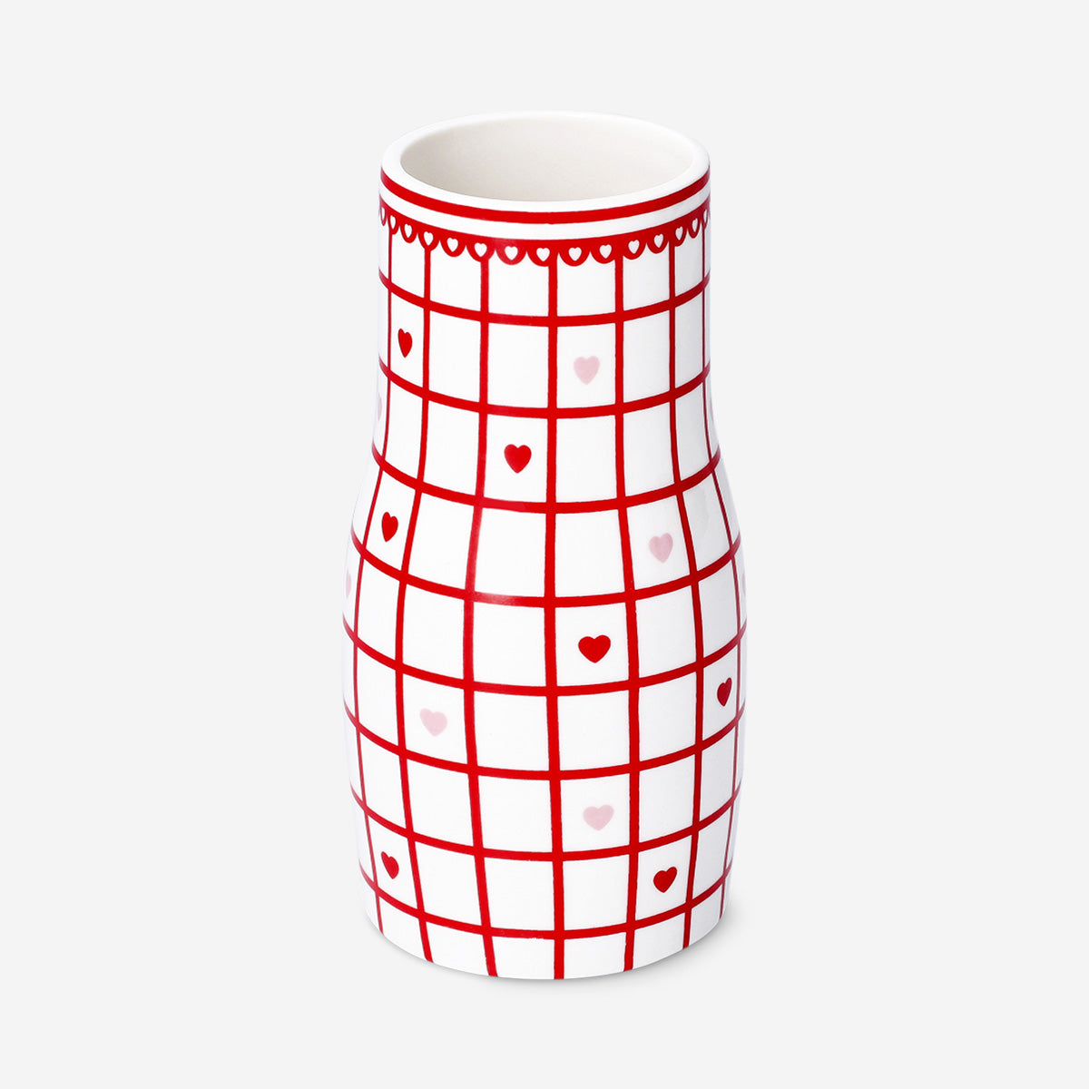 Ceramic vase with hearts