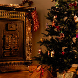 Flying Tiger Copenhagen Christmas cat bauble hanging on a Christmas tree, festive holiday decoration for the home.