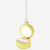Christmas bauble designed like a face powder compact by Flying Tiger Copenhagen, festive holiday home decoration.