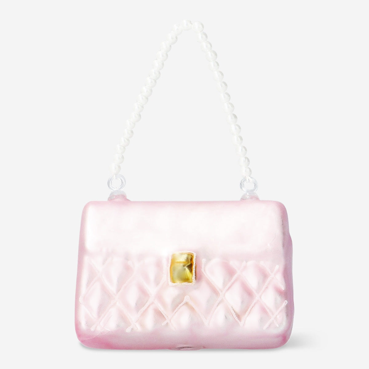 Pink Christmas bauble shaped like a purse from Flying Tiger Copenhagen, decorative holiday home ornament.