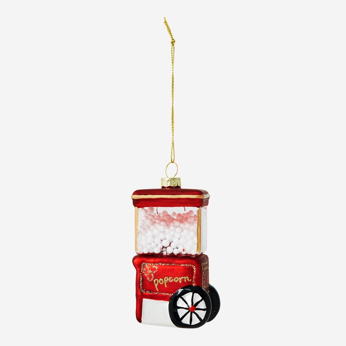 Bola de Natal em Forma de Máquina de Pipocas Vintage