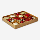 Set of 16 Christmas baubles from Flying Tiger Copenhagen, festive home decor in various colors and designs.