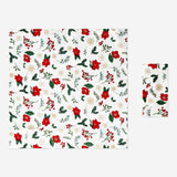 Set of two cotton Christmas flower napkins from Flying Tiger Copenhagen, featuring festive floral designs for holiday table decor.