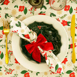 Set of two cotton Christmas flower napkins from Flying Tiger Copenhagen, featuring festive floral designs for holiday home decor.