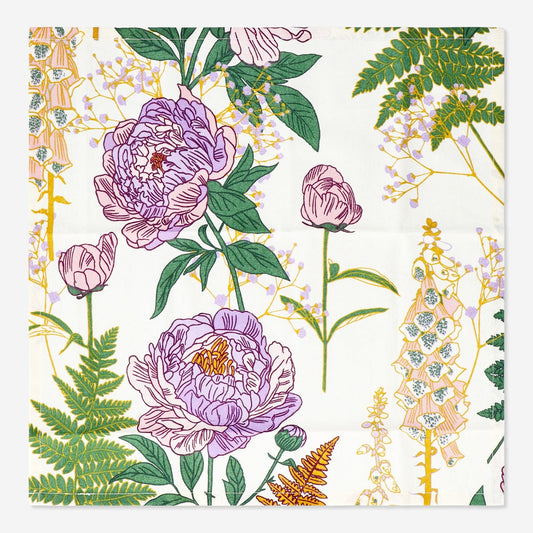 Servetter i bomull med blomtryck