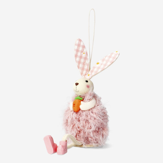Decorative pink rabbit with long legs