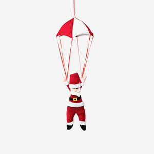 Decorative Santa with parachute for home decor by Flying Tiger Copenhagen, featuring a festive Santa figure with a parachute.
