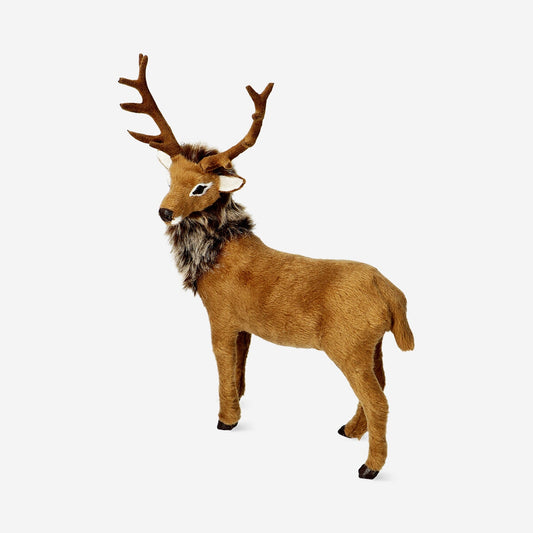 Décoration cerf avec bois - 21 cm