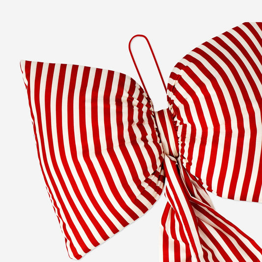 Decoratie gestreepte strik om op te hangen - 47 cm