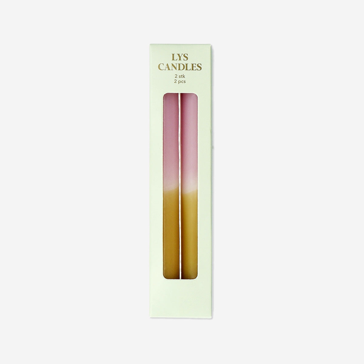 Decorative dinner candles with dip dye in vibrant colors, 20 cm tall, by Flying Tiger Copenhagen for stylish home lighting.