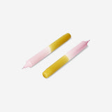 Set of three 20 cm dip dye dinner candles by Flying Tiger Copenhagen for home decor, featuring vibrant color gradients.