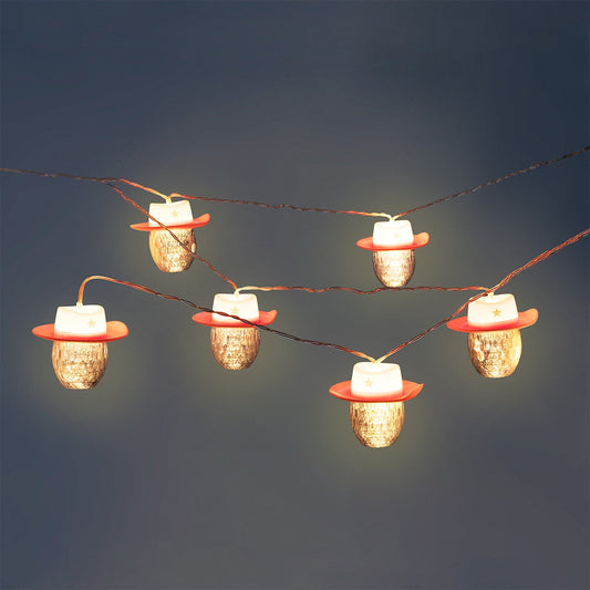 Disco cowboy hat string lights