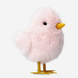 Large Easter chick with pink fur, Flying Tiger Copenhagen home décor, soft and plush for seasonal decoration.