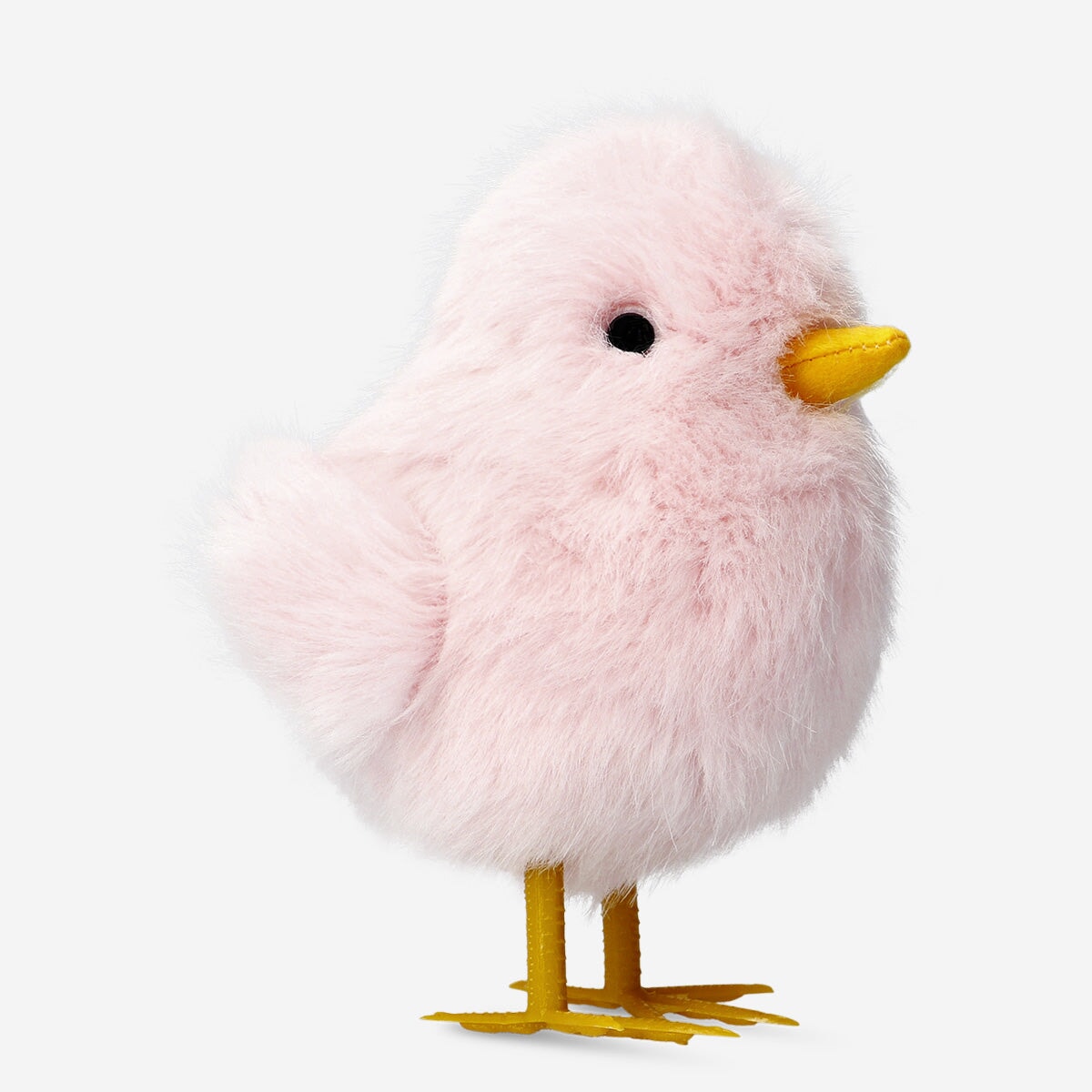 Large Easter chick with pink fur, Flying Tiger Copenhagen home décor, soft and plush for seasonal decoration.