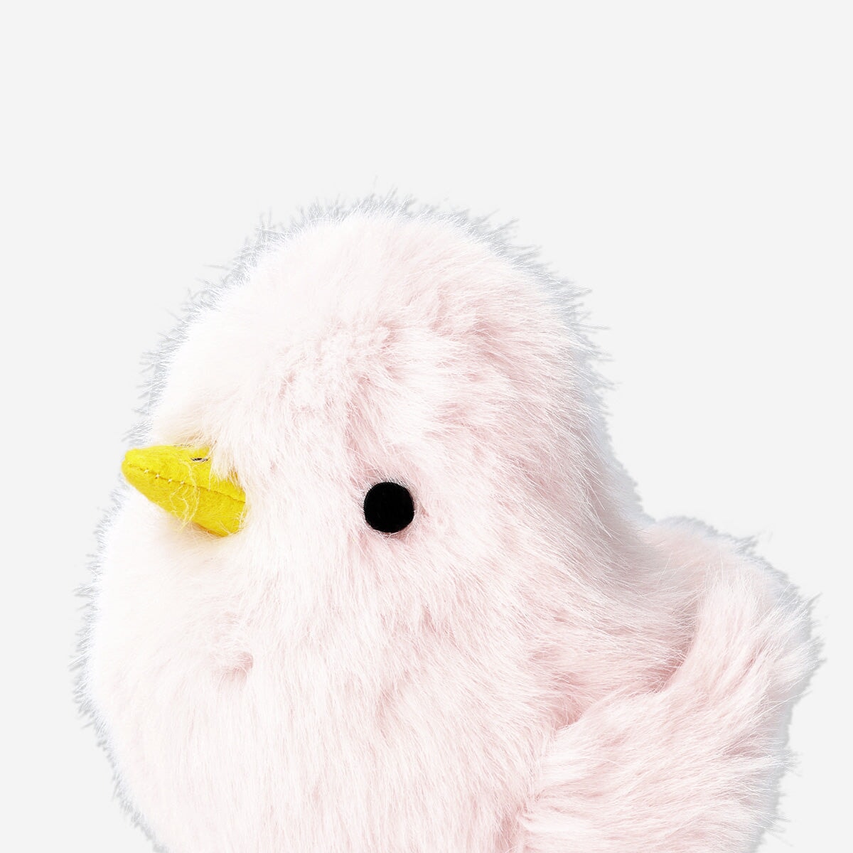 Large Easter chick with pink fur, Flying Tiger Copenhagen home decor, soft and plush, perfect for Easter decorations.