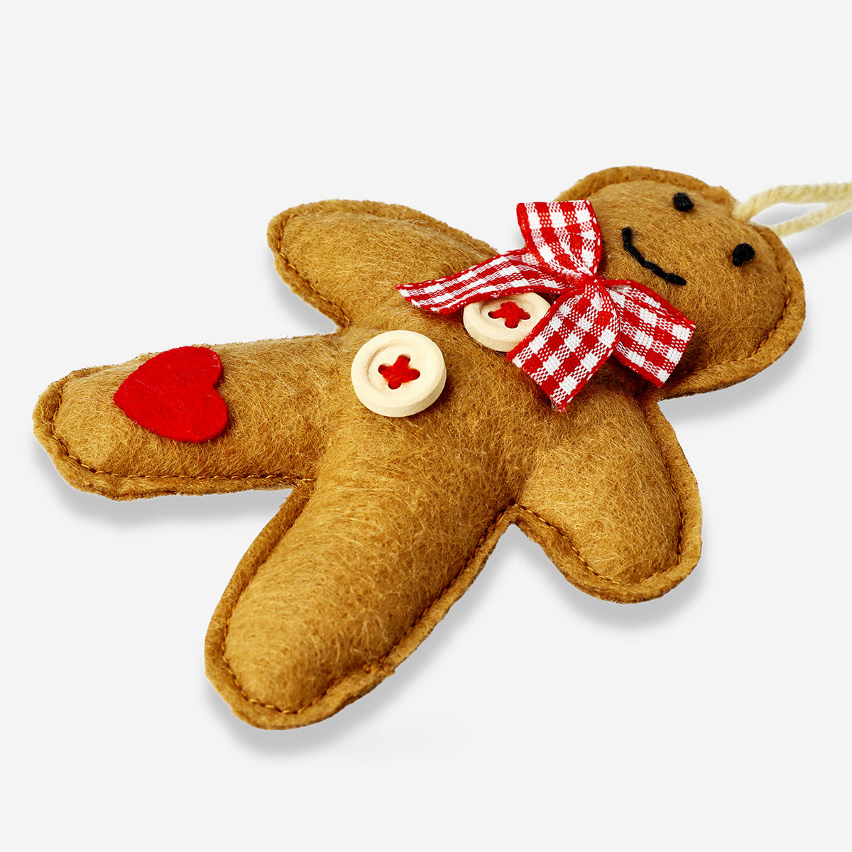 Felt gingerbread man ornament from Flying Tiger Copenhagen, decorative home accessory with stitched details and festive charm.